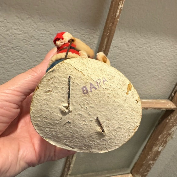 Antique father, Christmas belsnickle Putz Santa, holding pack on his pack Japan - Picture 5 of 5